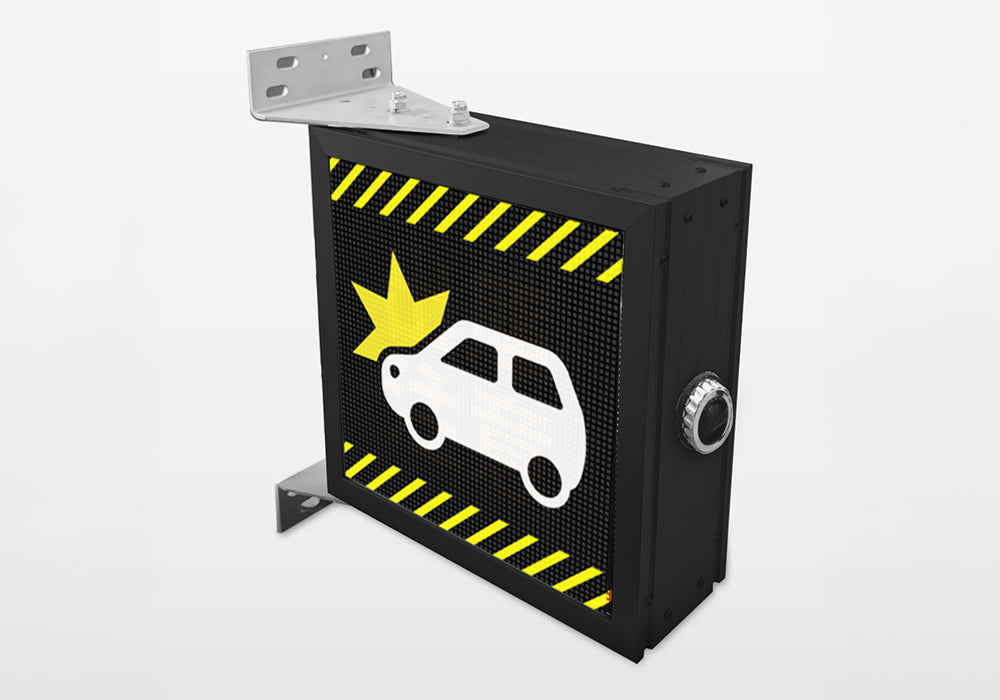 デジタルサイネージ製出庫注意灯の表示例