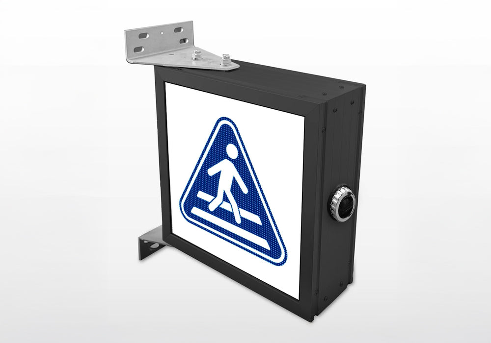 デジタルサイネージ製出庫注意灯の表示例